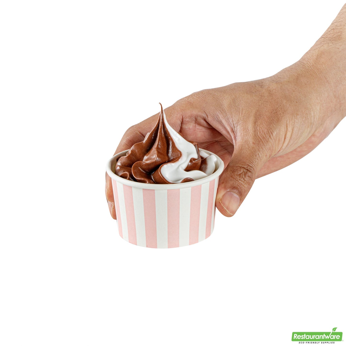 Wholesale Restaurantware 3 Oz Round Pink and White Stripe Paper To Go Cup- Bulk