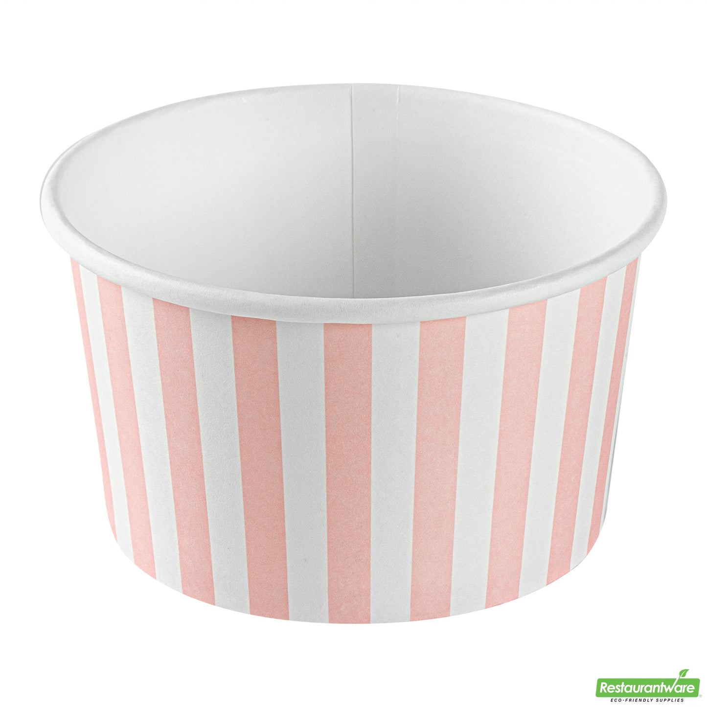 Wholesale Restaurantware 12 Oz Round Pink and White Stripe Paper To Go Cup- Bulk