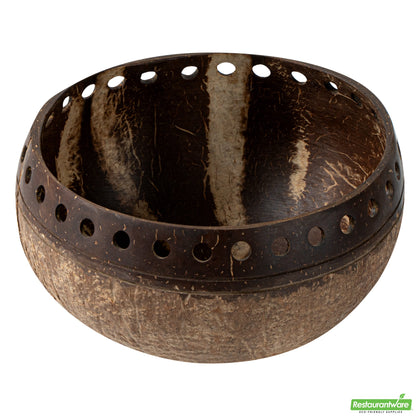 Wholesale Restaurantware Coco Casa 21 oz Handmade Punchout Coconut Bowl- Bulk