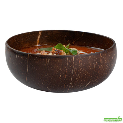 Wholesale Restaurantware Coco Casa 16 oz Handmade Coconut Bowl - Polished- Bulk