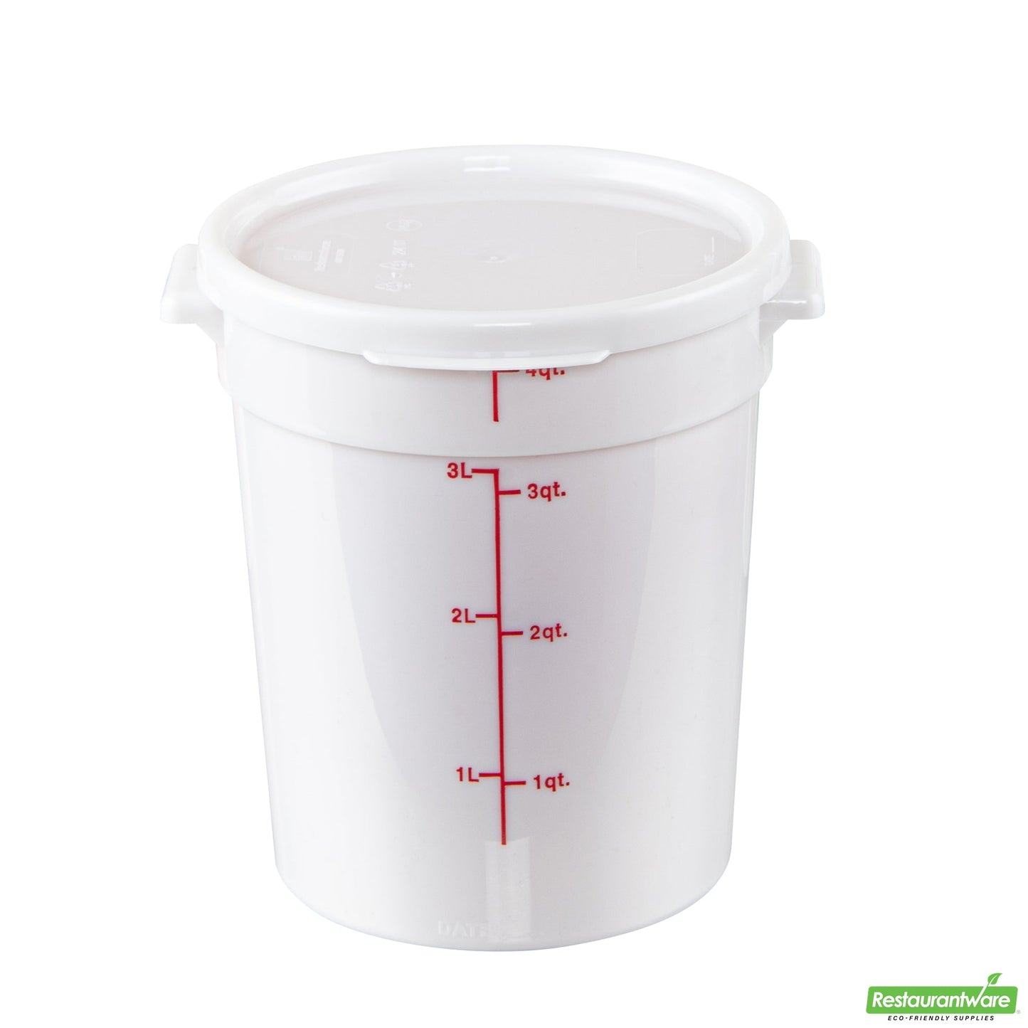 Wholesale Restaurantware Met Lux Round White Plastic Food Storage Container Lid - Fits 2 and 4 Qt- Bulk