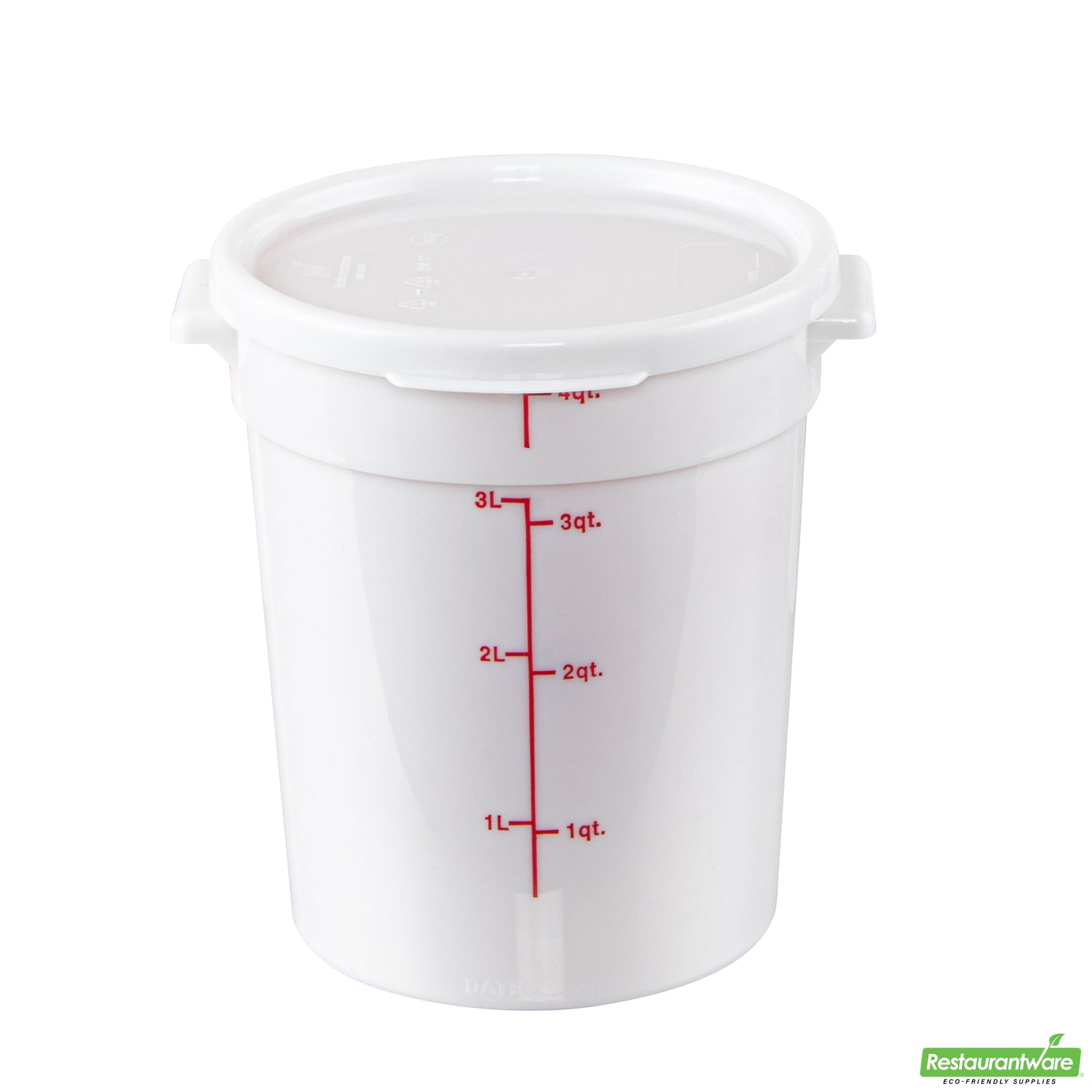 Wholesale Restaurantware Met Lux Round White Plastic Food Storage Container Lid - Fits 2 and 4 Qt- Bulk