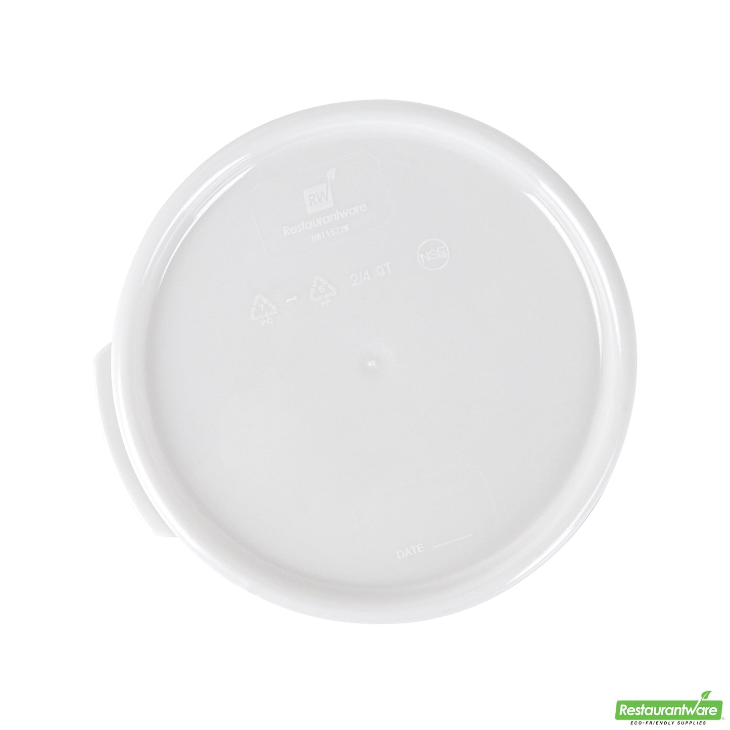 Wholesale Restaurantware Met Lux Round White Plastic Food Storage Container Lid - Fits 2 and 4 Qt- Bulk