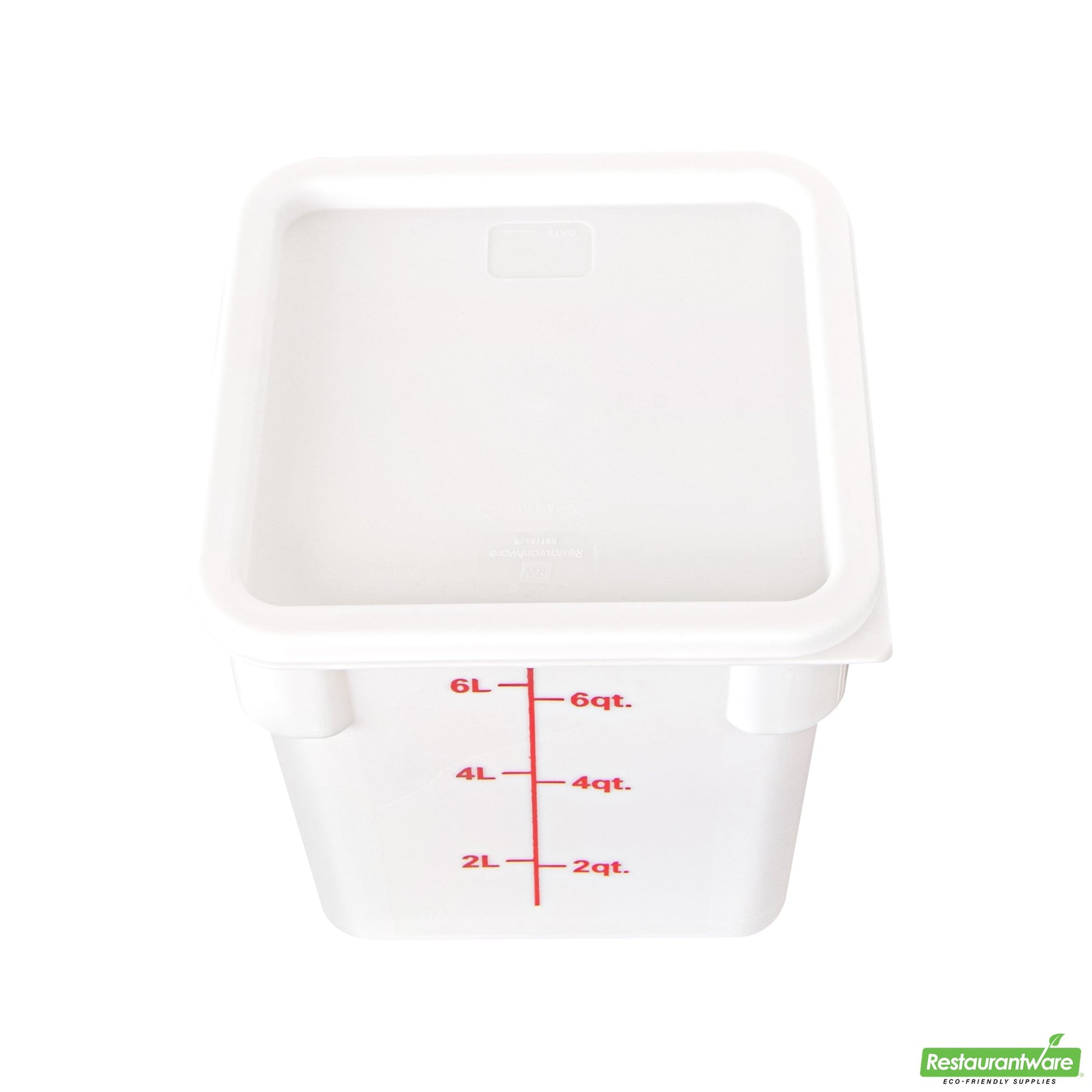 Wholesale Restaurantware Met Lux Square White Plastic Food Storage Container Lid - Fits 6 and 8 Qt- Bulk