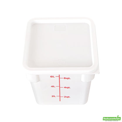 Wholesale Restaurantware Met Lux Square White Plastic Food Storage Container Lid - Fits 6 and 8 Qt- Bulk