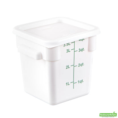 Wholesale Restaurantware Met Lux Square White Plastic Food Storage Container Lid - Fits 2 and 4 Qt- Bulk