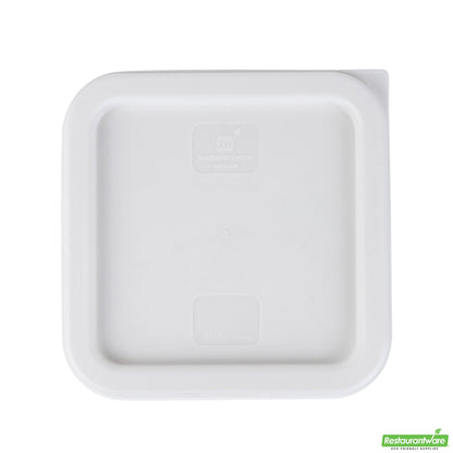 Wholesale Restaurantware Met Lux Square White Plastic Food Storage Container Lid - Fits 2 and 4 Qt- Bulk