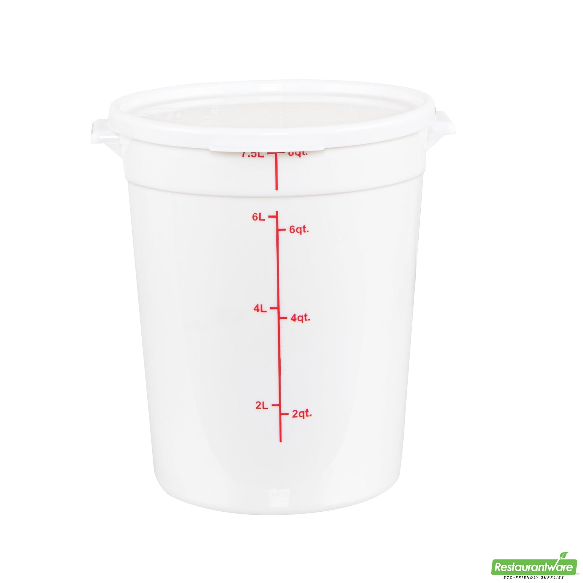 Wholesale Restaurantware Met Lux Round White Plastic Food Storage Container Lid - Fits 6 and 8 Qt- Bulk