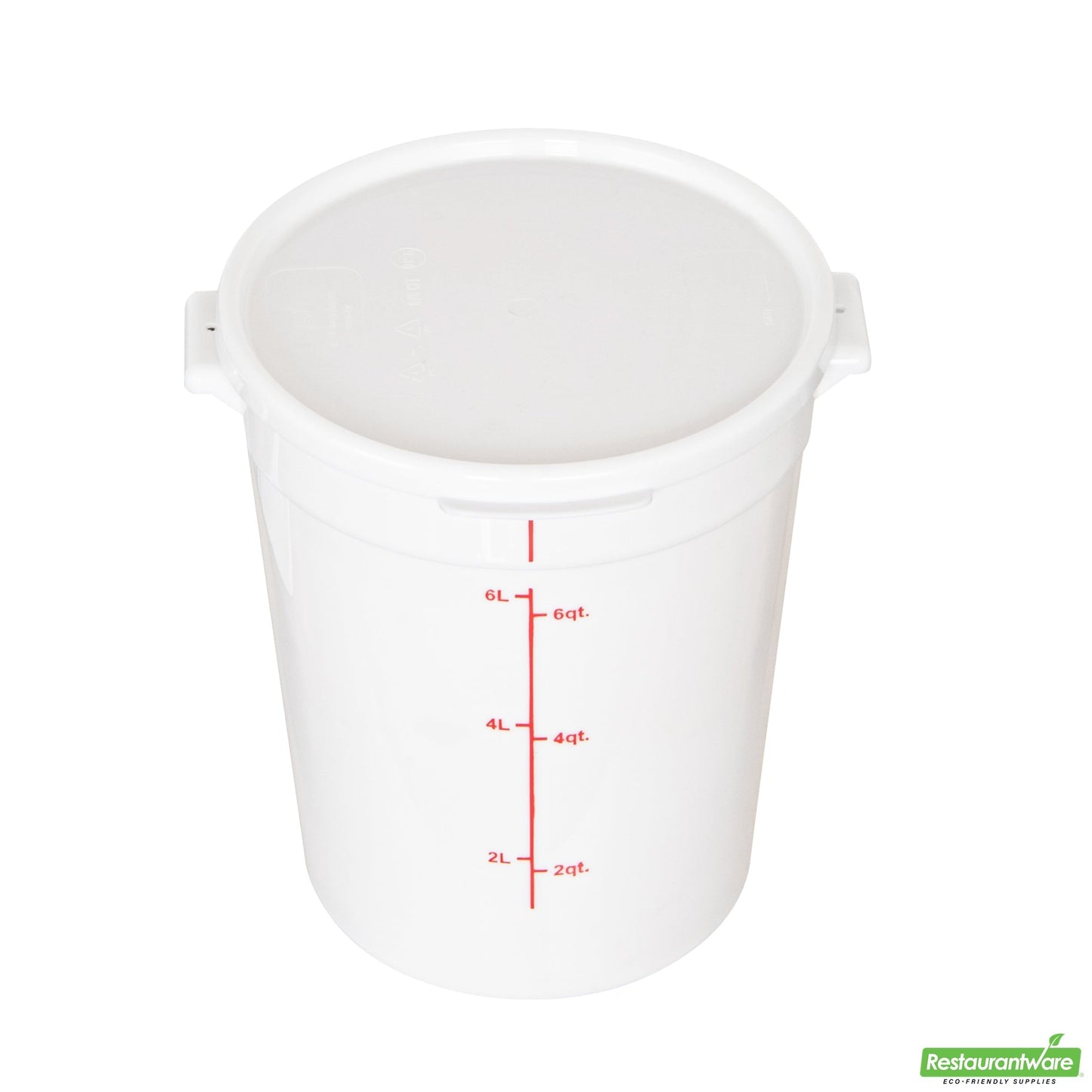Wholesale Restaurantware Met Lux Round White Plastic Food Storage Container Lid - Fits 6 and 8 Qt- Bulk