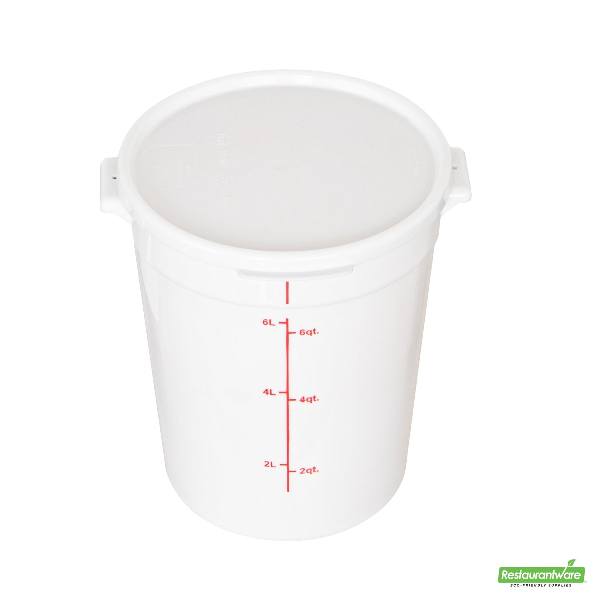 Wholesale Restaurantware Met Lux Round White Plastic Food Storage Container Lid - Fits 6 and 8 Qt- Bulk