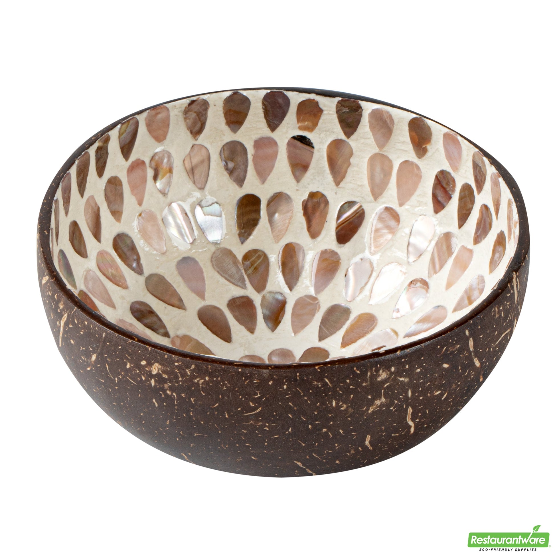 Wholesale Restaurantware Coco Casa 16 oz White Handmade Teardrop Coconut Bowl- Bulk