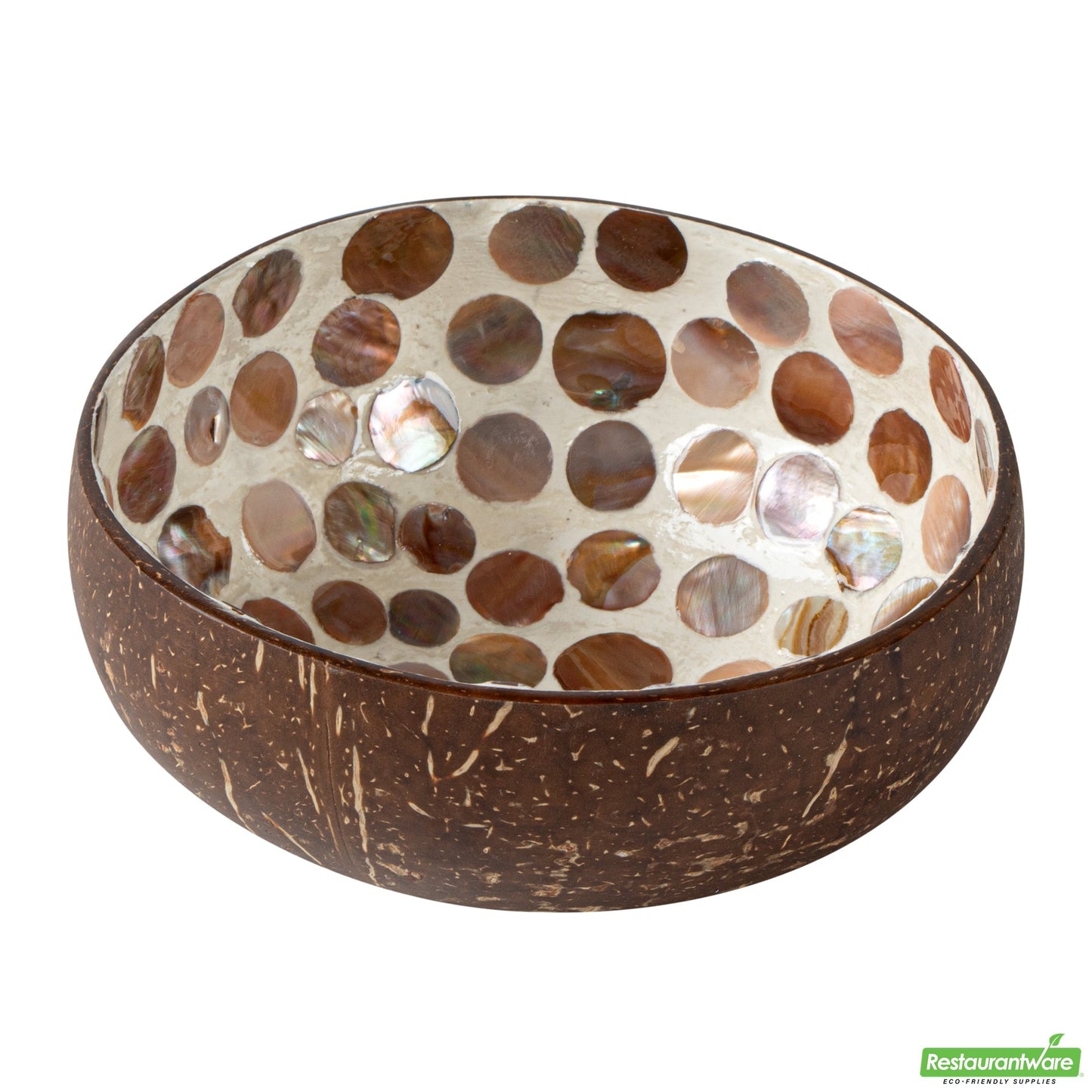 Wholesale Restaurantware Coco Casa 16 oz White Handmade Circle Coconut Bowl- Bulk