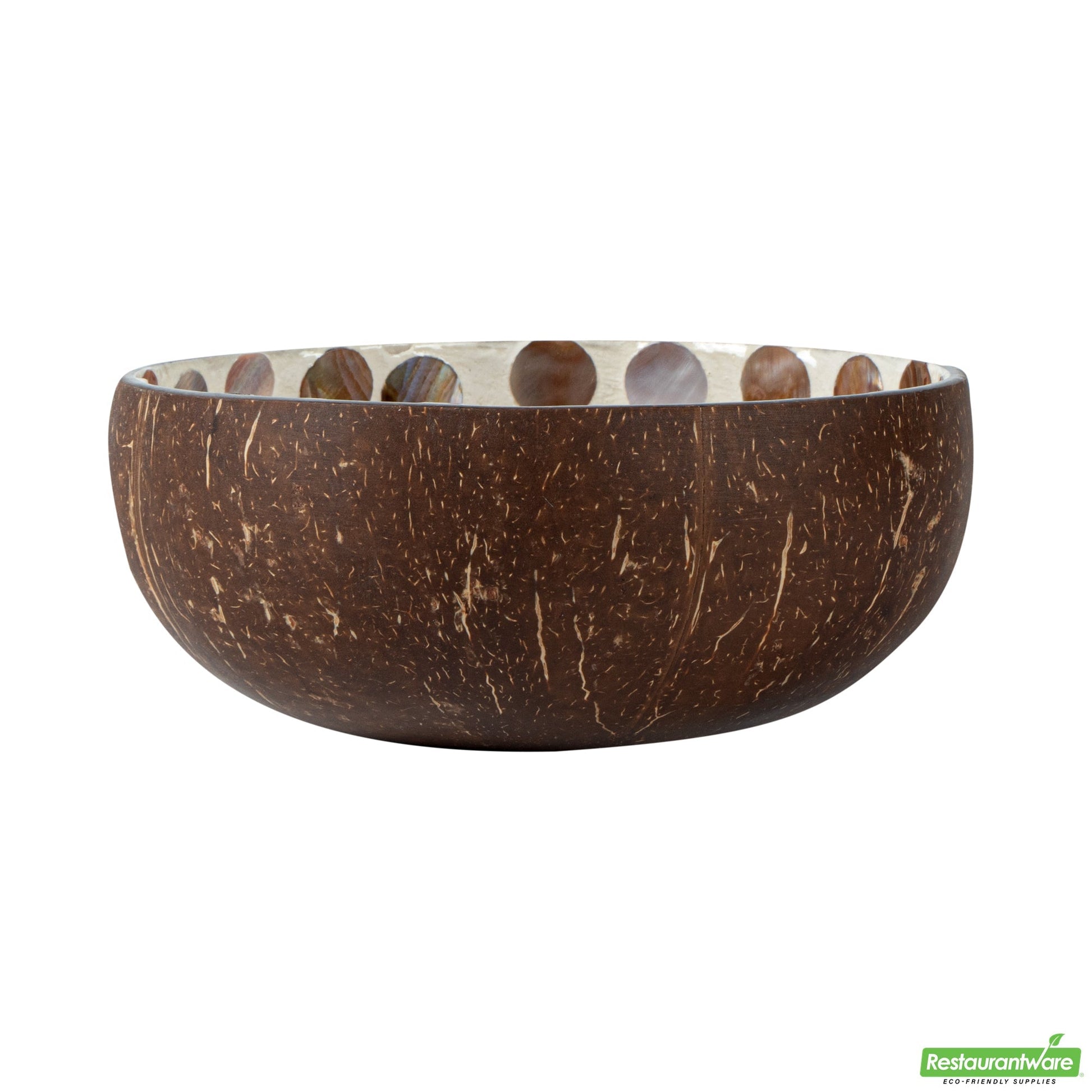 Wholesale Restaurantware Coco Casa 16 oz White Handmade Circle Coconut Bowl- Bulk