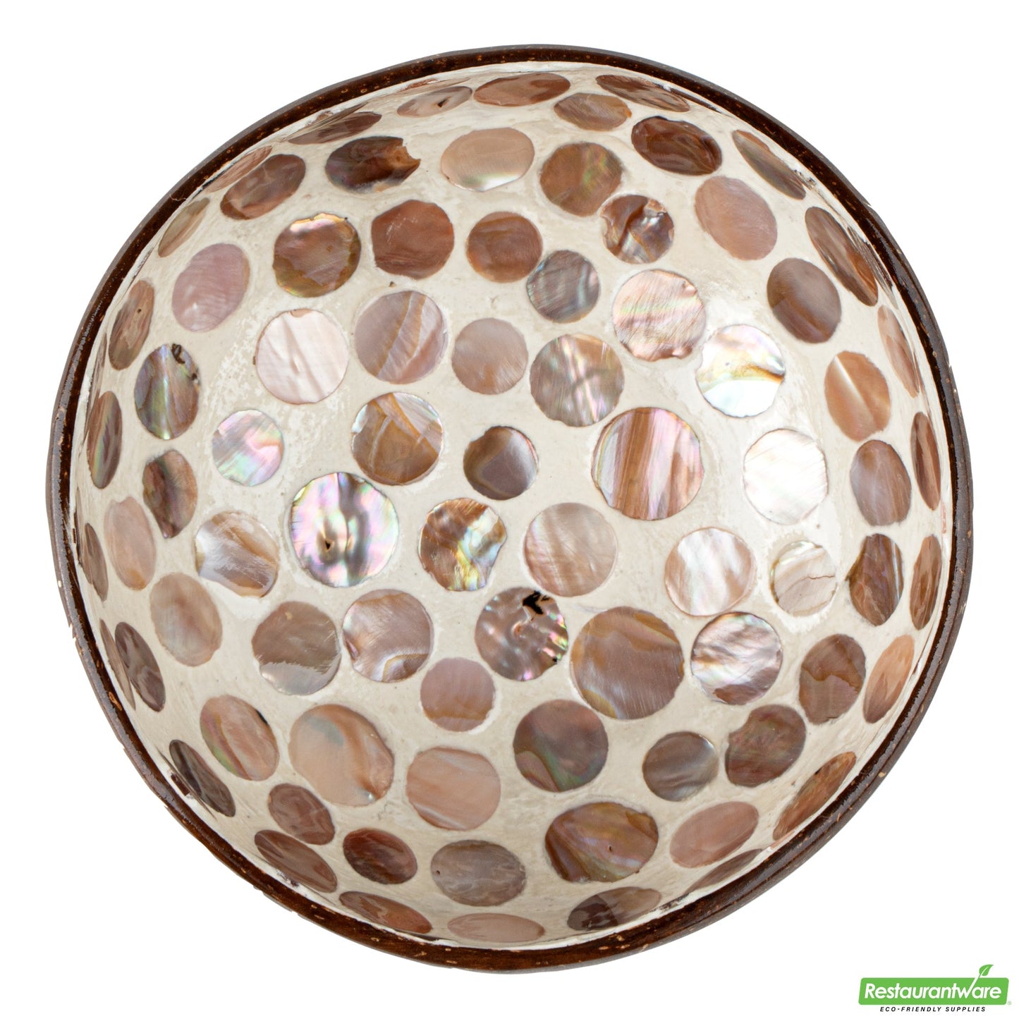 Wholesale Restaurantware Coco Casa 16 oz White Handmade Circle Coconut Bowl- Bulk