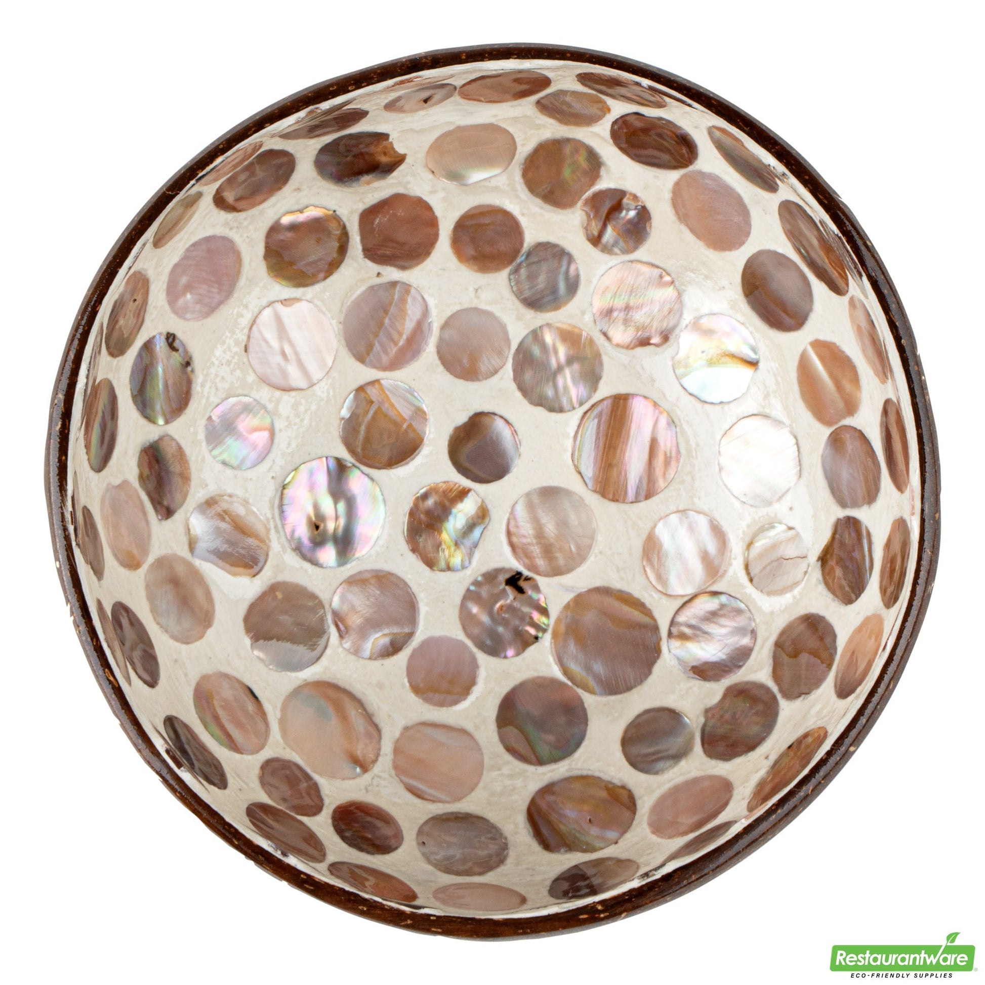 Wholesale Restaurantware Coco Casa 16 oz White Handmade Circle Coconut Bowl- Bulk