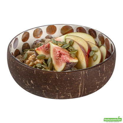 Wholesale Restaurantware Coco Casa 16 oz White Handmade Circle Coconut Bowl- Bulk