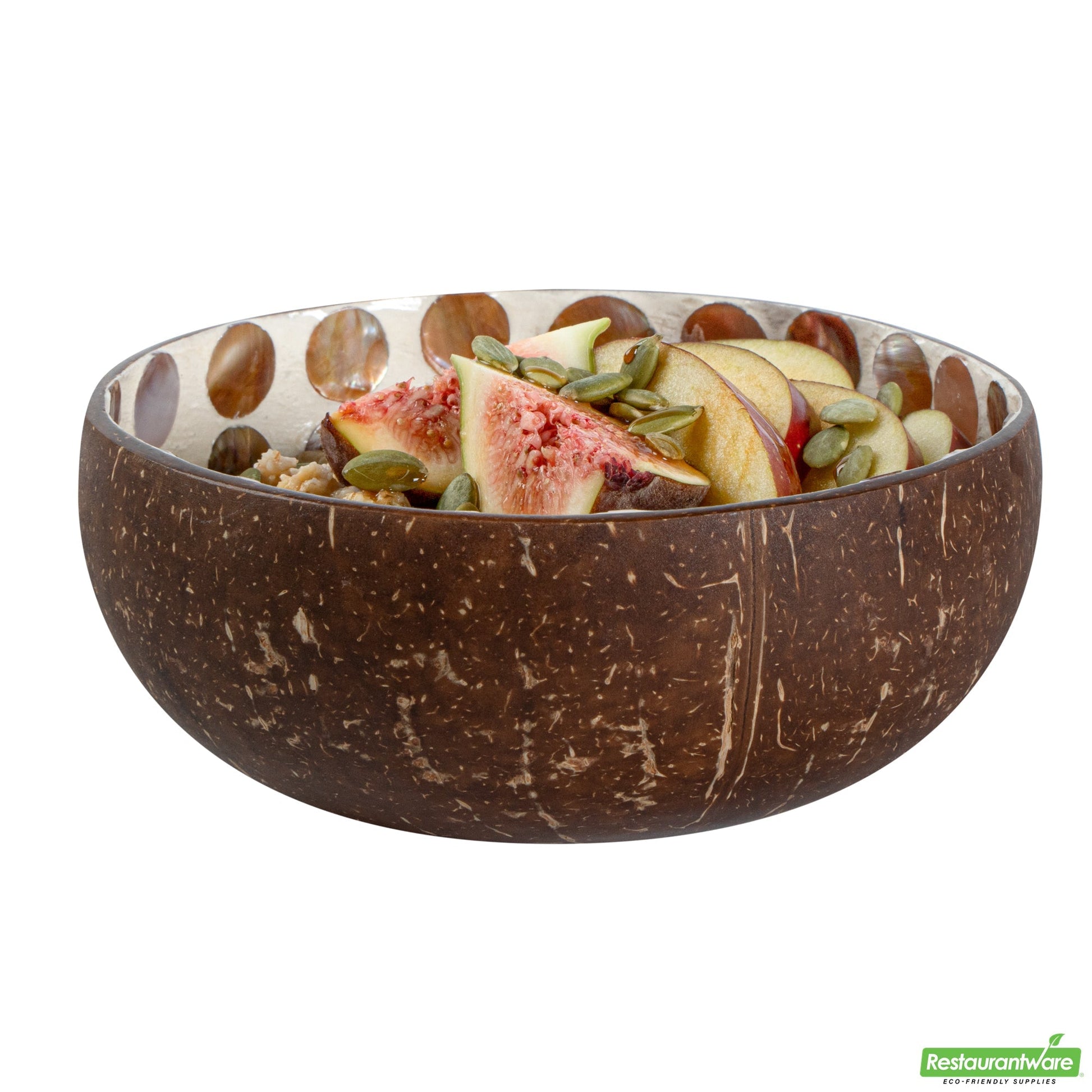 Wholesale Restaurantware Coco Casa 16 oz White Handmade Circle Coconut Bowl- Bulk