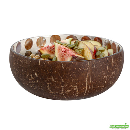 Wholesale Restaurantware Coco Casa 16 oz White Handmade Circle Coconut Bowl- Bulk