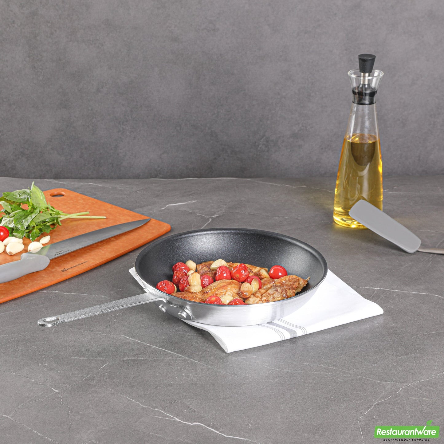 Wholesale Restaurantware Aluminum 10" Fry Pan - Non-Stick - 17.7" X 10.2" X 2.7"- Bulk
