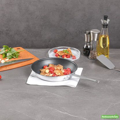 Wholesale Restaurantware Aluminum 10" Fry Pan - Non-Stick - 17.7" X 10.2" X 2.7"- Bulk