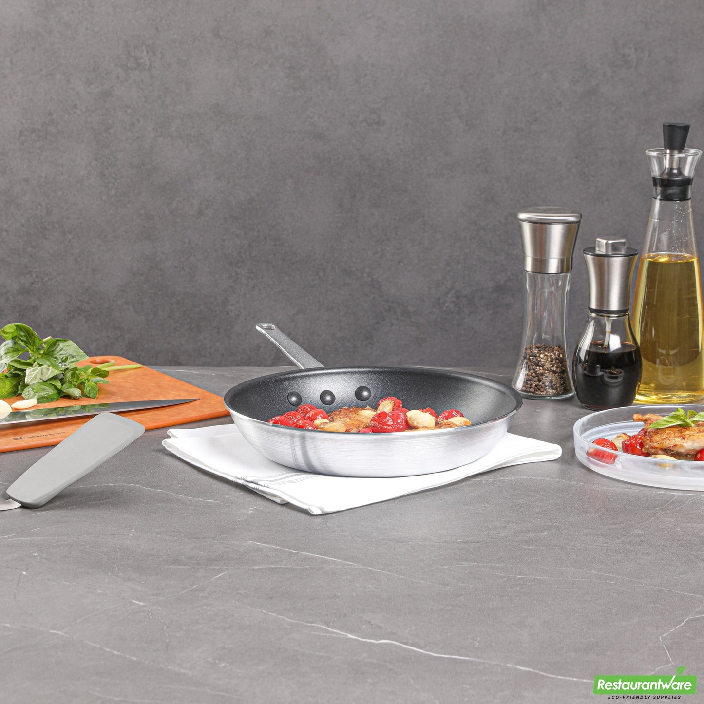 Wholesale Restaurantware Aluminum 10" Fry Pan - Non-Stick - 17.7" X 10.2" X 2.7"- Bulk