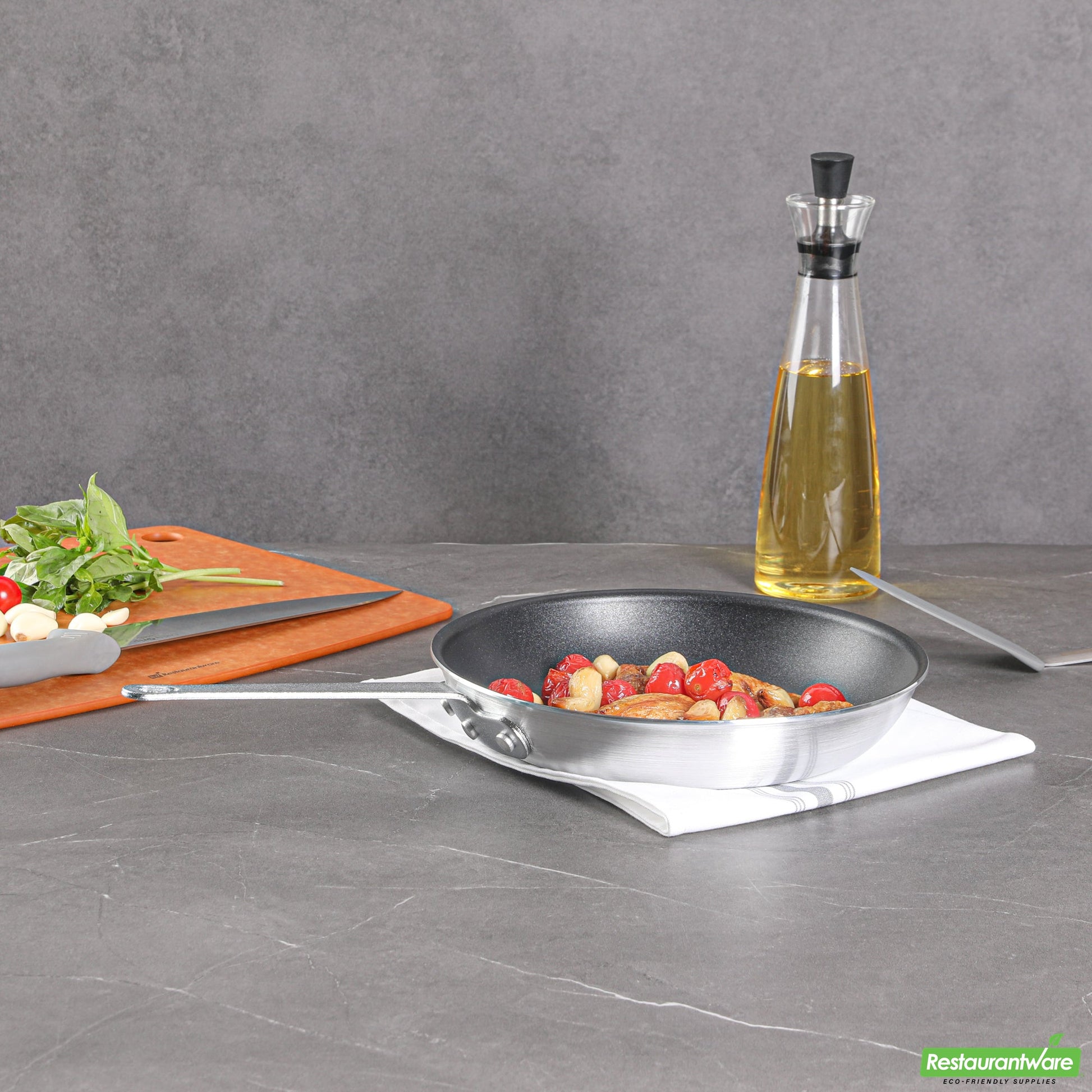 Wholesale Restaurantware Aluminum 10" Fry Pan - Non-Stick - 17.7" X 10.2" X 2.7"- Bulk