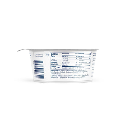 Wholesale Norr Organic Non-Fat Strawberry & Rhubarb Skyr Yogurt 4.4oz- Bulk