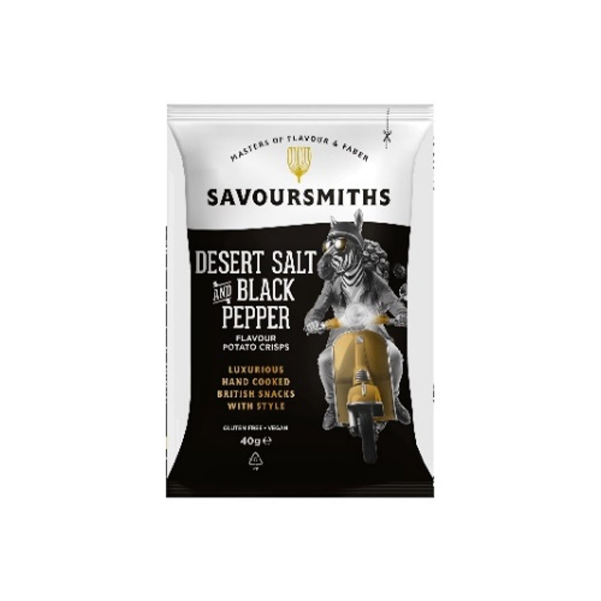 Wholesale Savoursmiths Desert Salt and Black Pepper Potato Crisps- Bulk