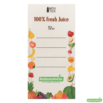 Wholesale Restaurantware Bottle Tek 100 Round Clear 12 oz Plastic Juice Bottles with Safety Caps- Bulk