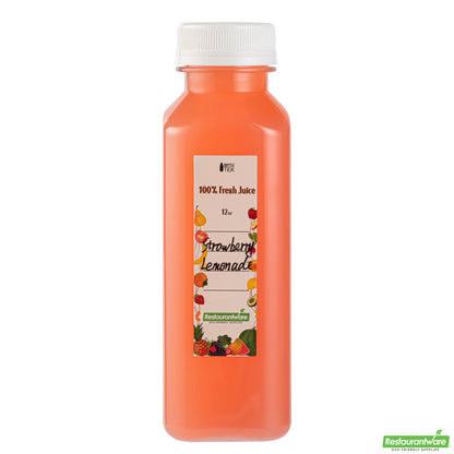 Wholesale Restaurantware Bottle Tek 10 Square Clear 12 Oz Plastic Juice Bottles with Safety Caps- Bulk