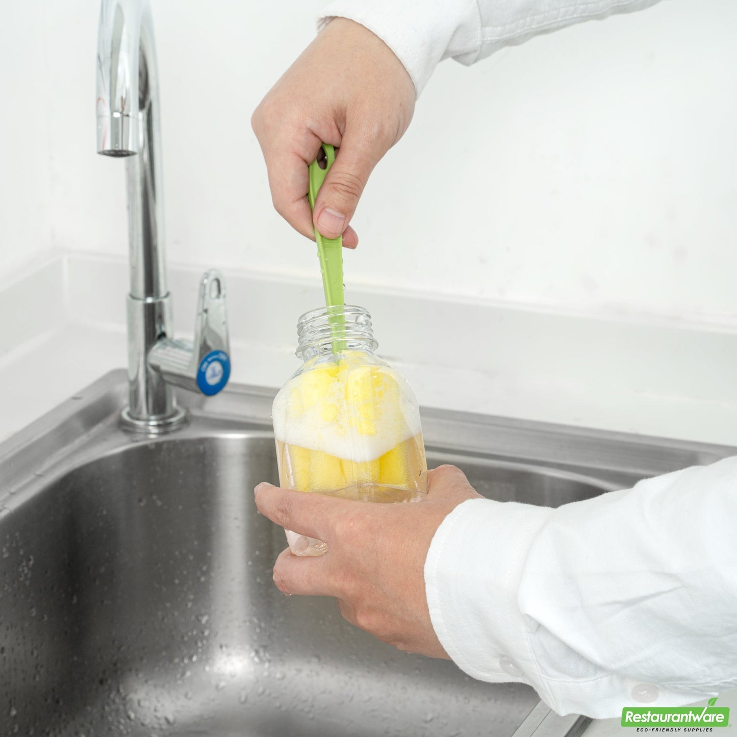 Wholesale Restaurantware Bottle Tek 10 Square Clear 8 oz Plastic Juice Bottles with Safety Caps- Bulk