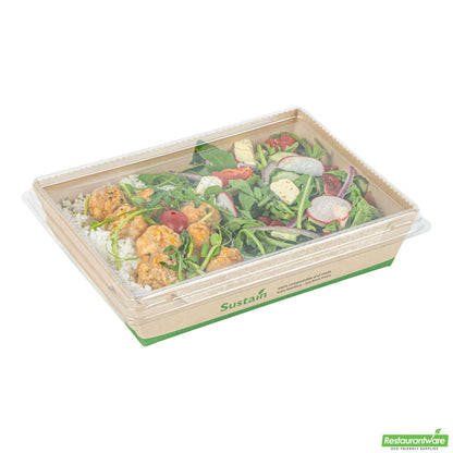 Wholesale Restaurantware 34 Oz Bamboo Paper Medium Click Lock Container- Bulk