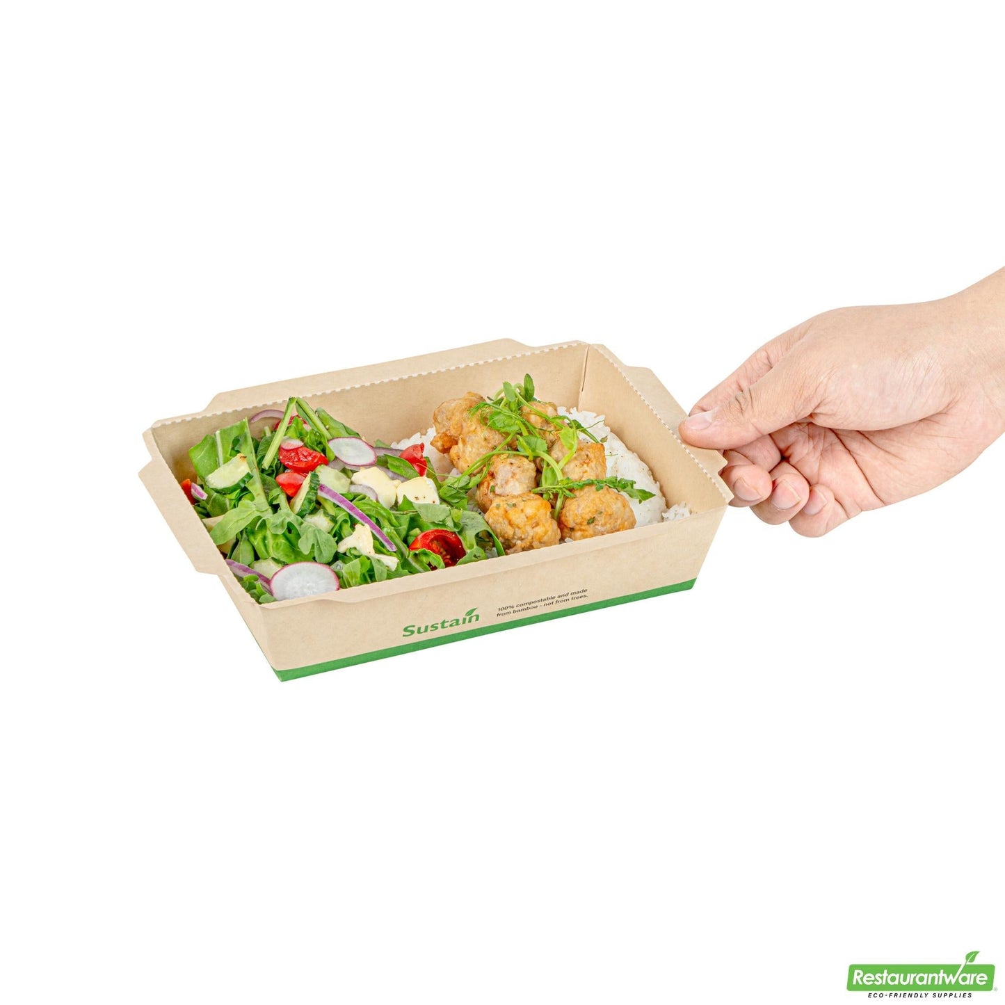 Wholesale Restaurantware 34 Oz Bamboo Paper Medium Click Lock Container- Bulk
