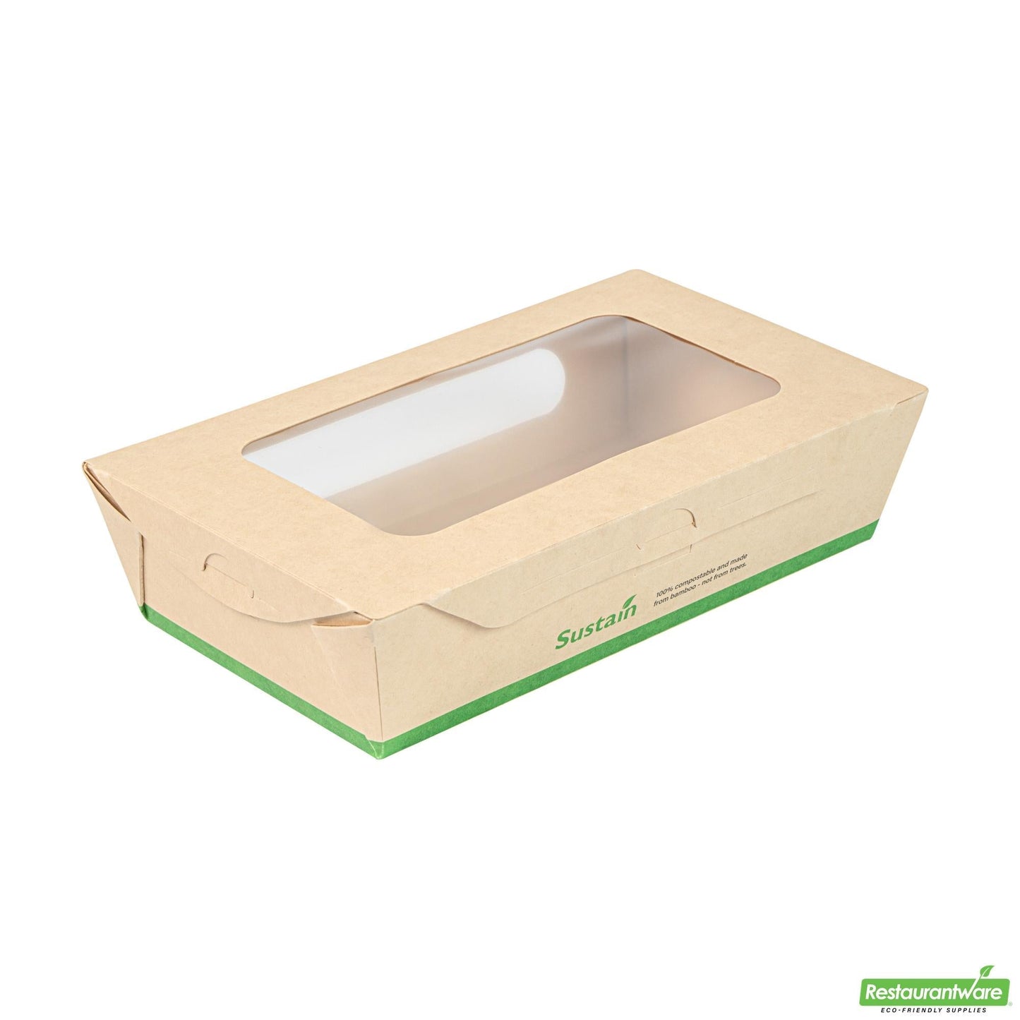 Wholesale Restaurantware 35 Oz Bamboo Paper Medium Bio Take Out Container - 7.9" X 4.7" X 2"- Bulk