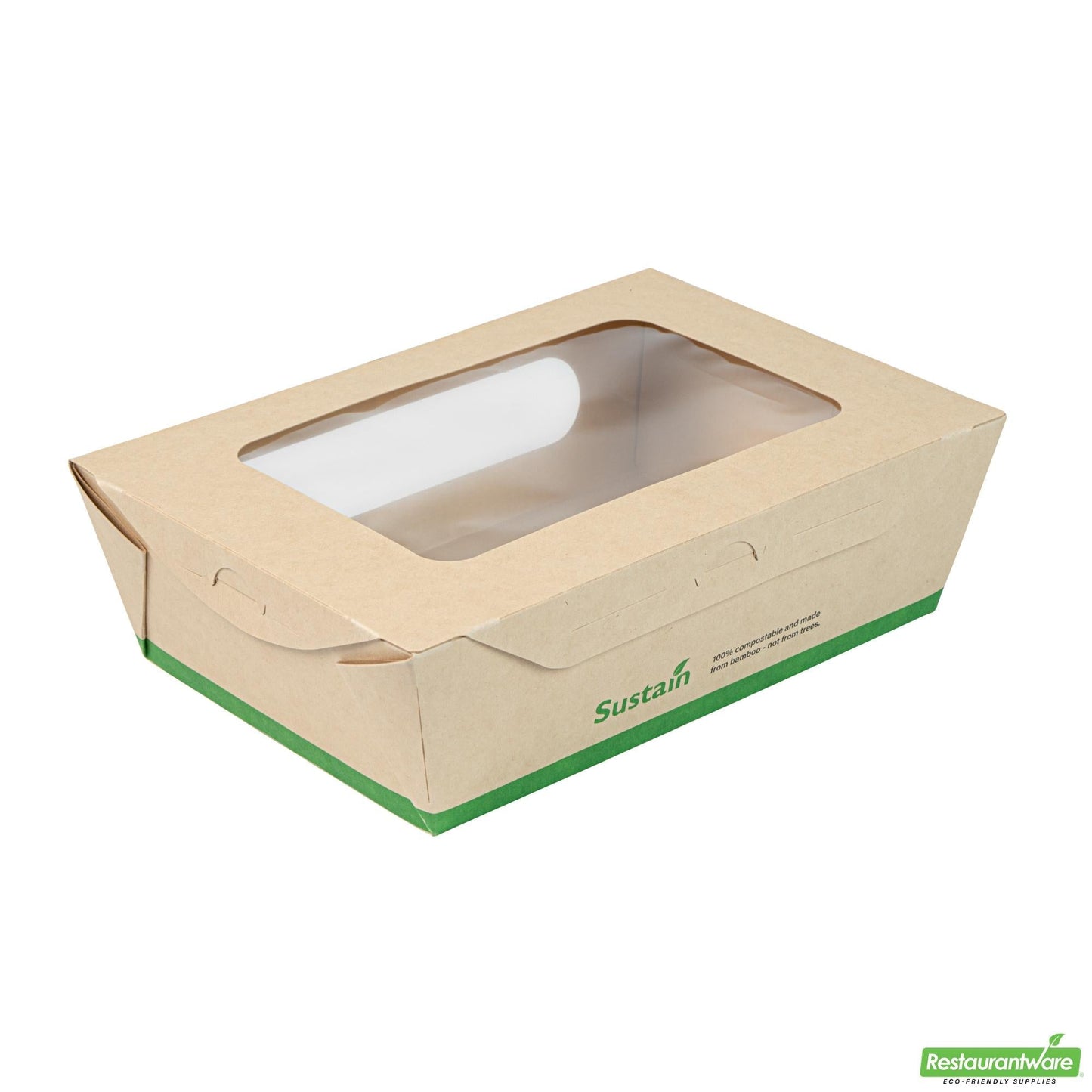 Wholesale Restaurantware 57 Oz Bamboo Paper Extra Large Bio Take Out Container - 7.9" X 5.5" X 2.4"- Bulk