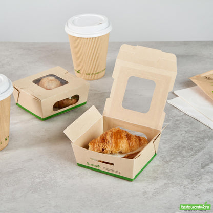Wholesale Restaurantware 12 Oz Bamboo Paper Mini Bio Lunch Box- Bulk