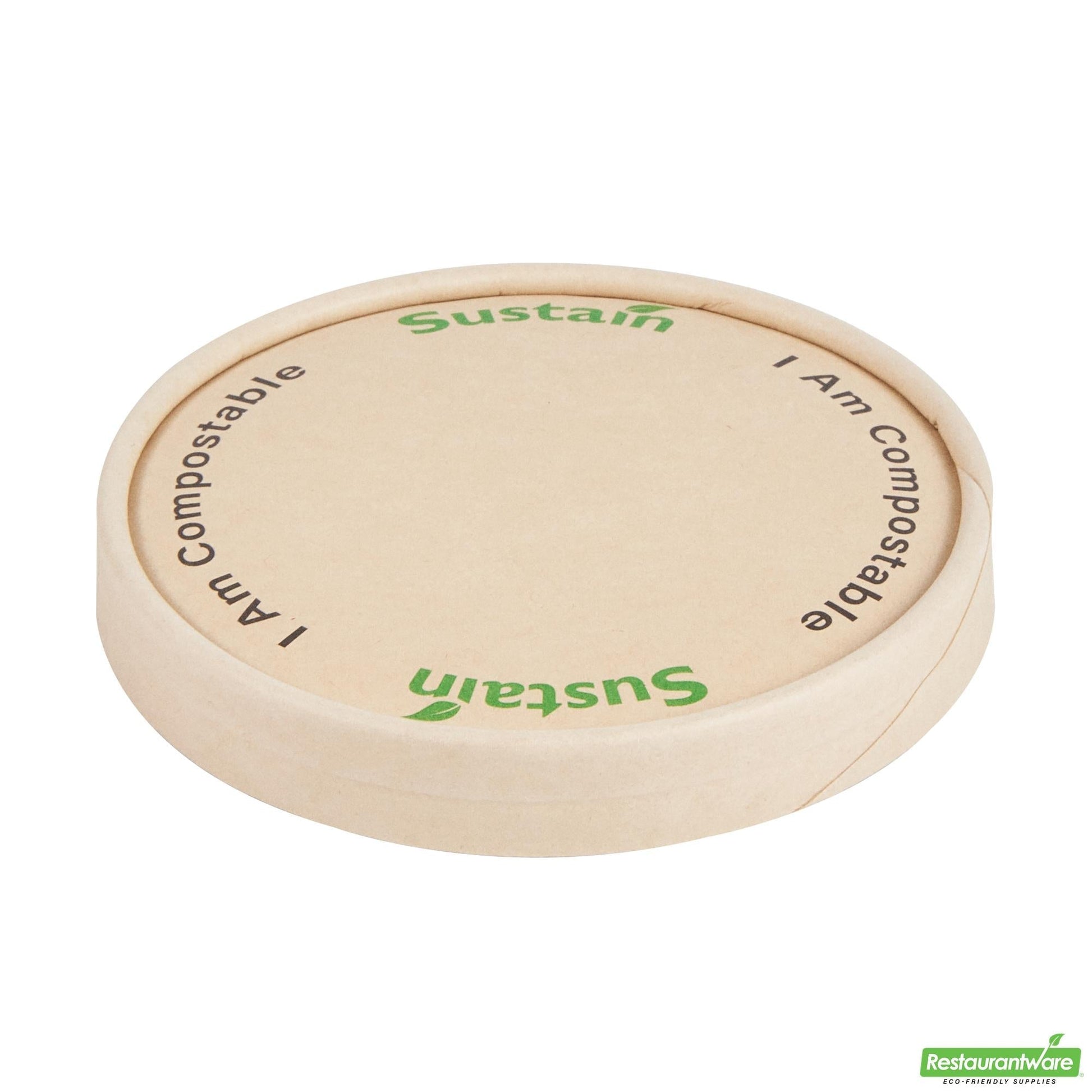 Wholesale Restaurantware Round Bamboo Paper to Go Cup Lid - with Pla Lining, Fits 12 Oz- Bulk