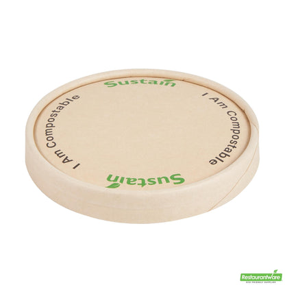 Wholesale Restaurantware Round Bamboo Paper to Go Cup Lid - with Pla Lining, Fits 12 Oz- Bulk