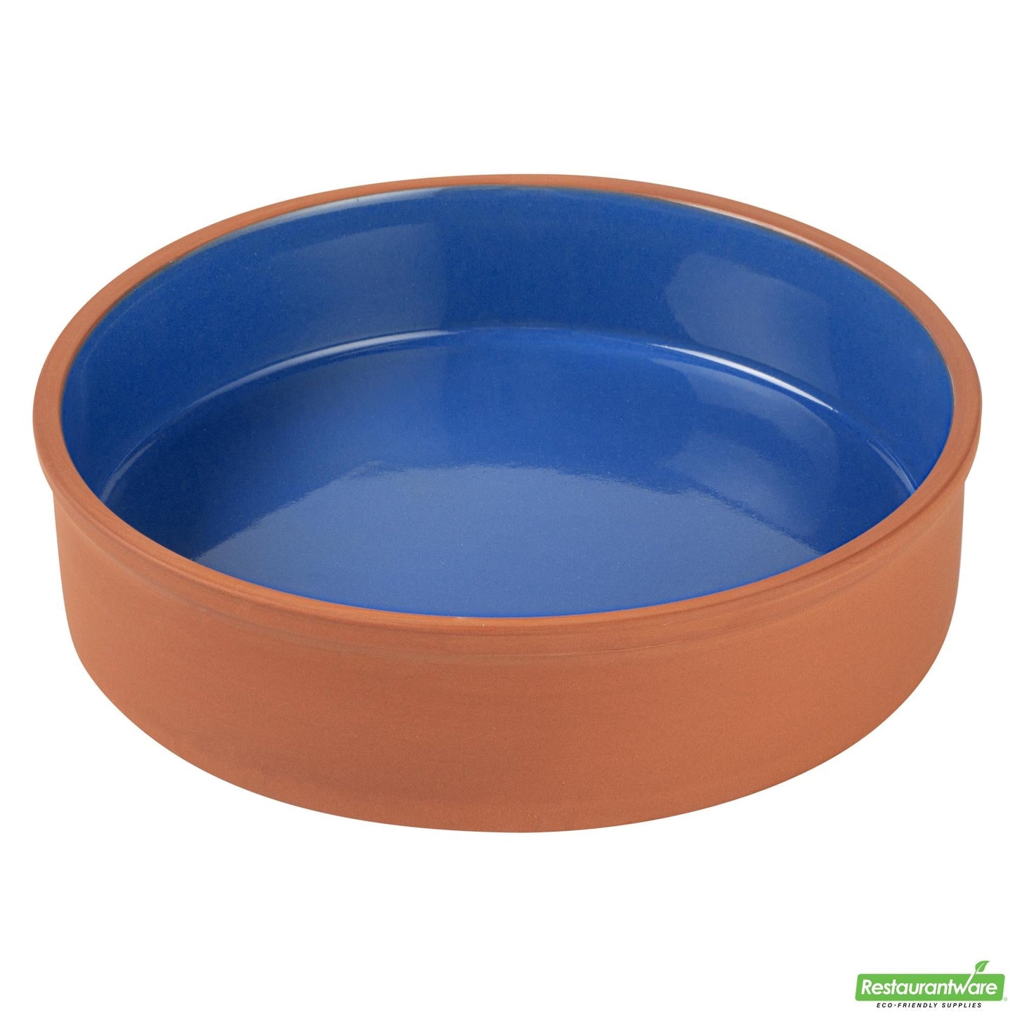 Wholesale Restaurantware 51 Oz Terracotta Cazuela Bowl - Blue Glazed Interior, Oven-Safe- Bulk