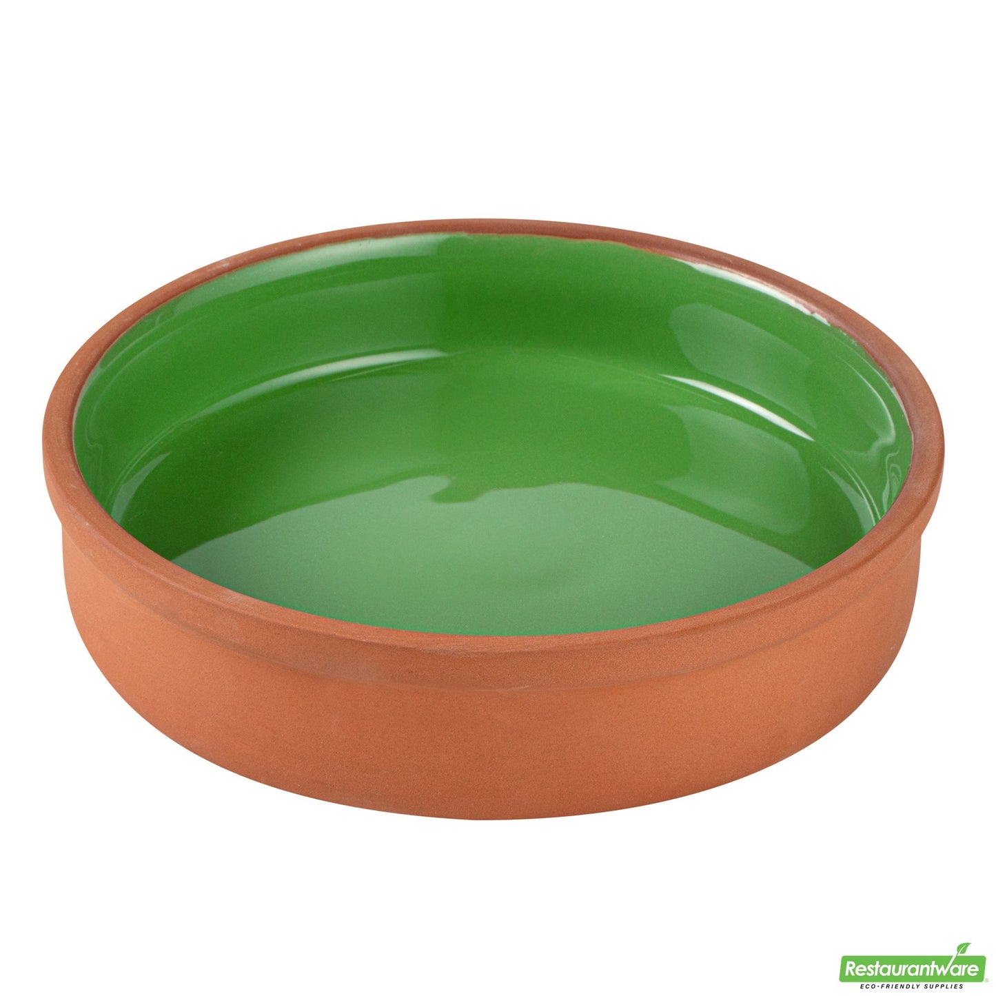 Wholesale Restaurantware 15 Oz Terracotta Cazuela Bowl - Green Glazed Interior, Oven-Safe- Bulk