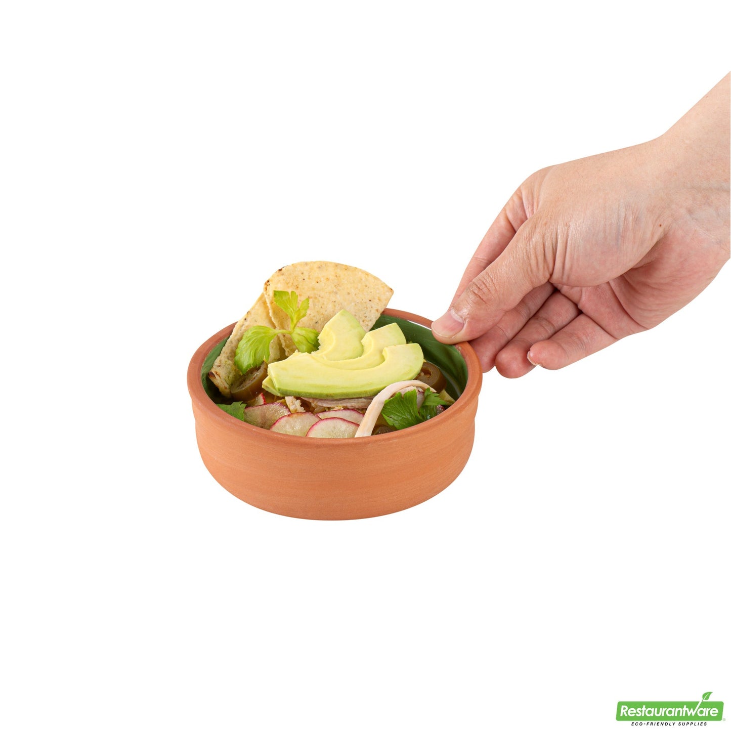 Wholesale Restaurantware 7 Oz Terracotta Cazuela Bowl - Green Glazed Interior, Oven-Safe- Bulk