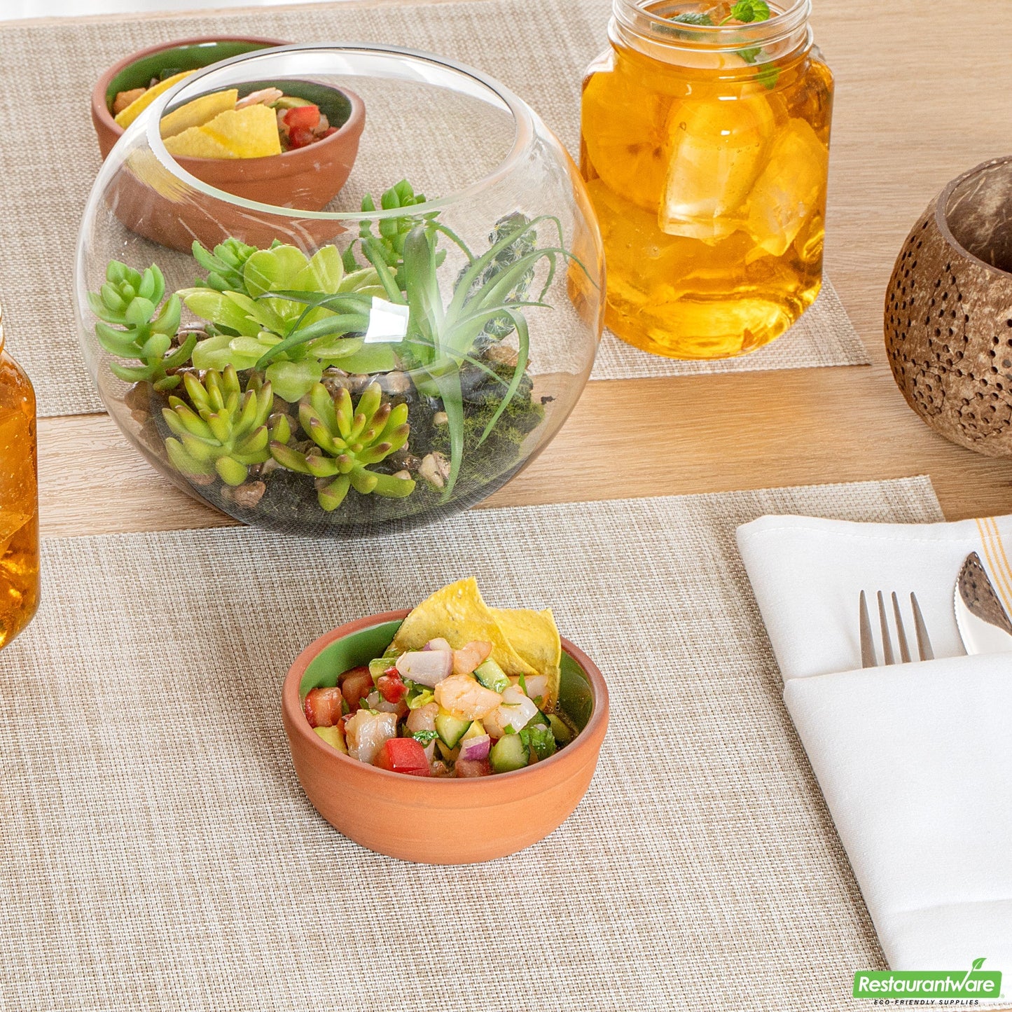 Wholesale Restaurantware 5 Oz Terrcotta Cazuela Bowl - Green Glazed Interior, Oven-Safe- Bulk