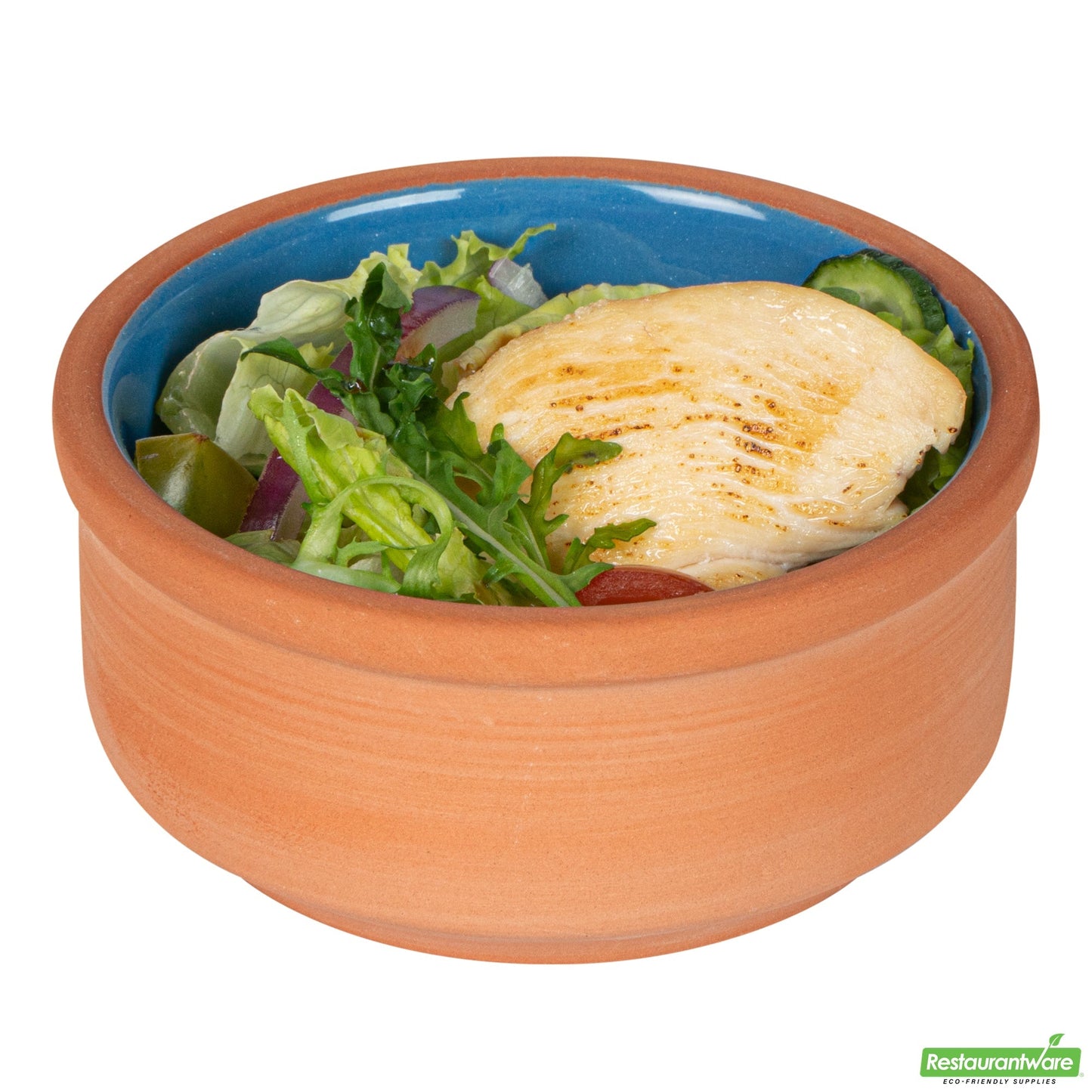 Wholesale Restaurantware 3 Oz Terracotta Cazuela Bowl - Blue Glazed Interior, Oven-Safe- Bulk