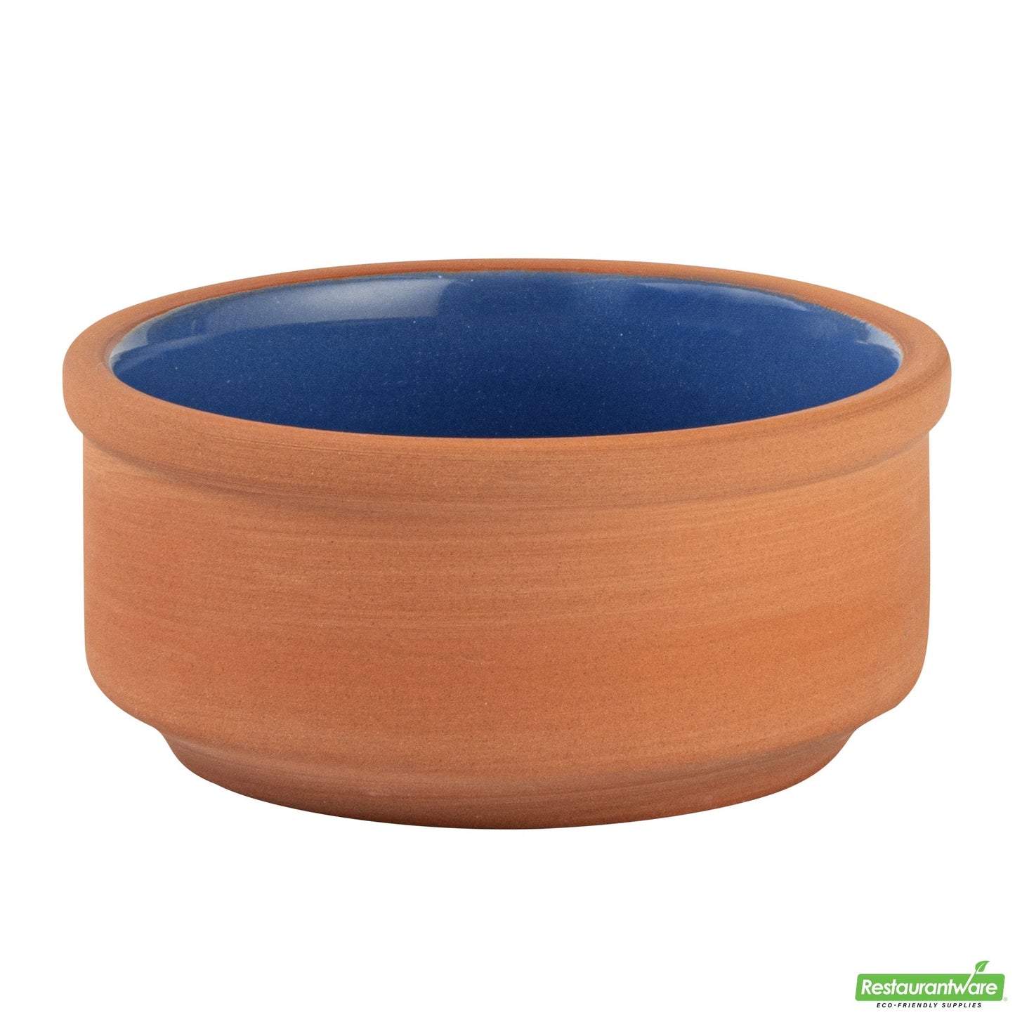 Wholesale Restaurantware 3 Oz Terracotta Cazuela Bowl - Blue Glazed Interior, Oven-Safe- Bulk