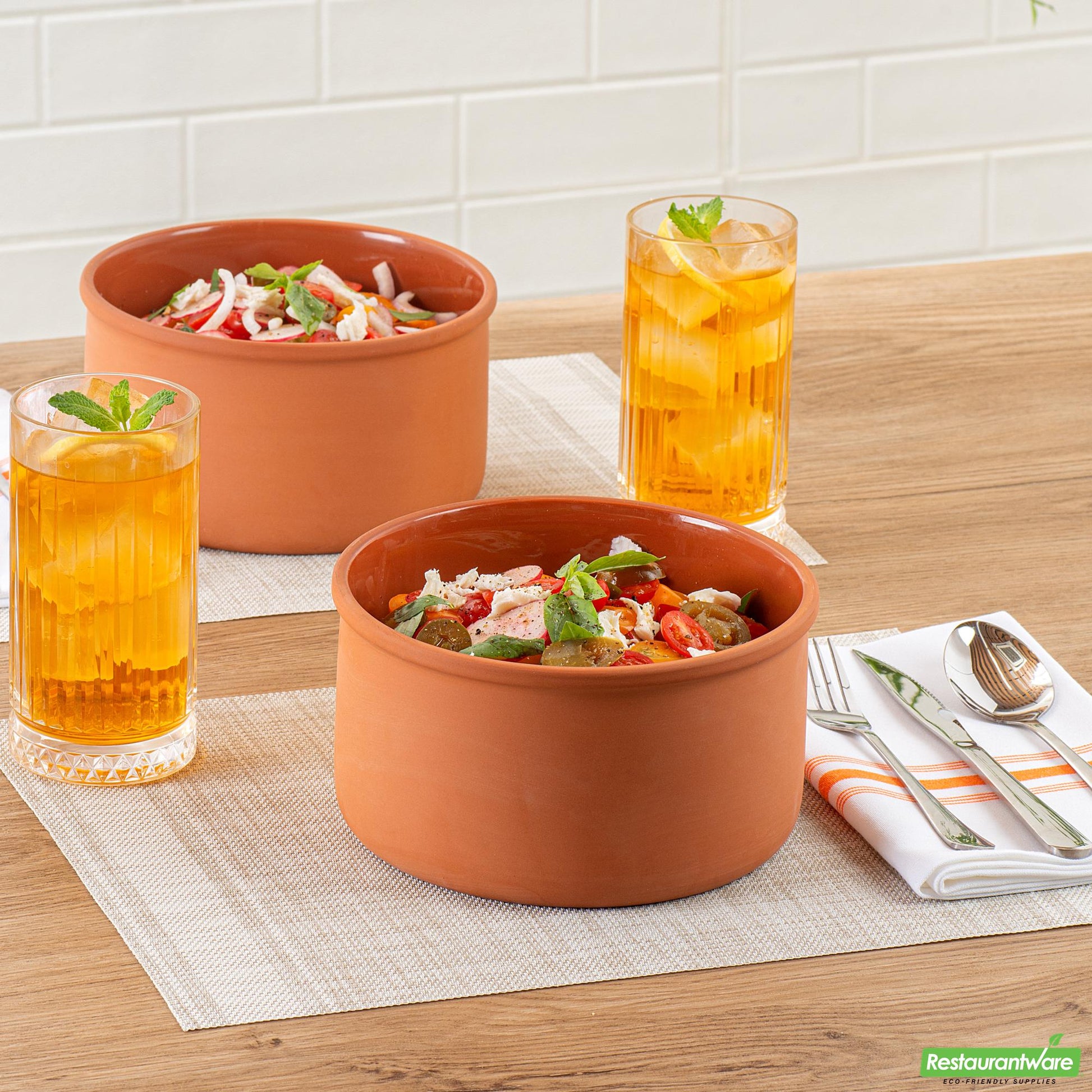 Wholesale Restaurantware 68 Oz Terracotta Cazuela Bowl - Brown Glazed Interior, Oven-Safe,- Bulk