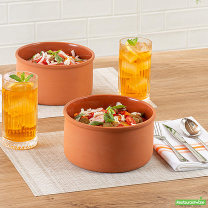 Wholesale Restaurantware 68 Oz Terracotta Cazuela Bowl - Brown Glazed Interior, Oven-Safe,- Bulk