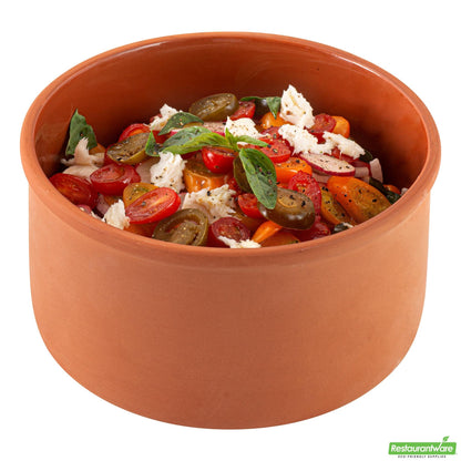Wholesale Restaurantware 68 Oz Terracotta Cazuela Bowl - Brown Glazed Interior, Oven-Safe,- Bulk