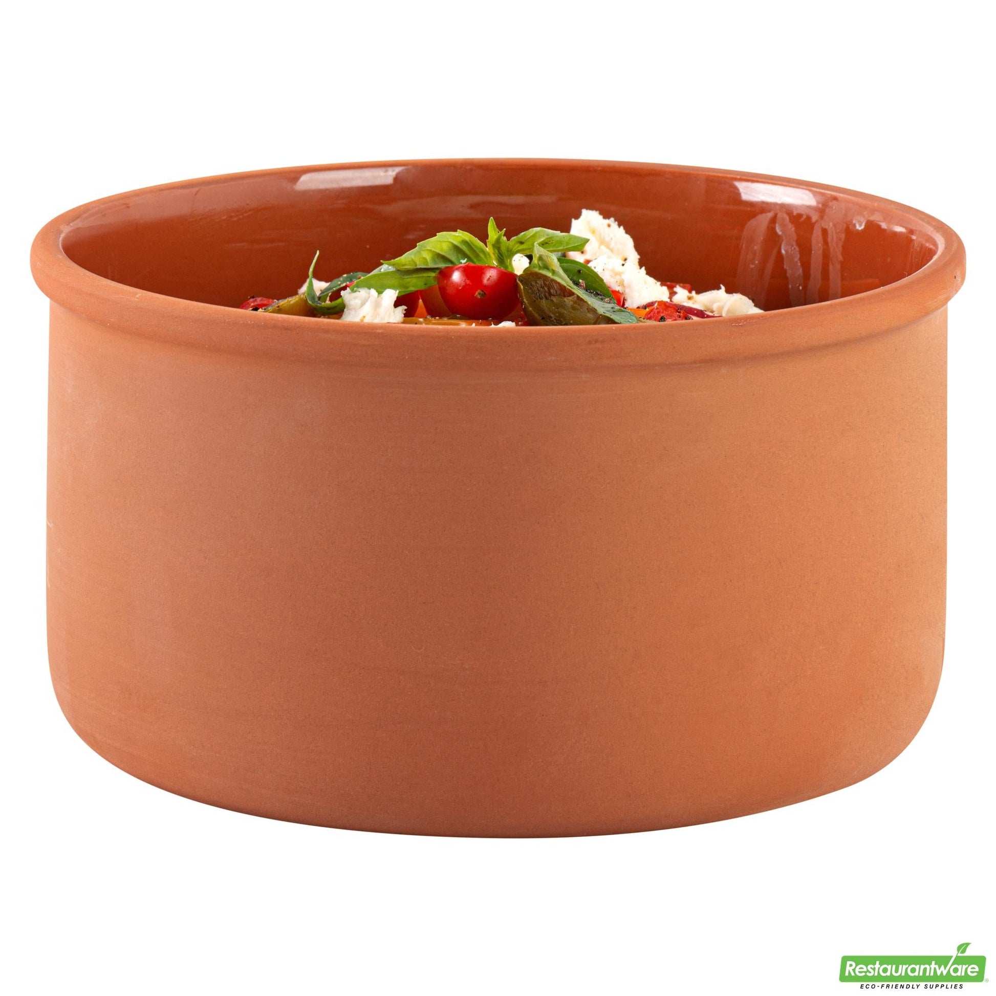 Wholesale Restaurantware 68 Oz Terracotta Cazuela Bowl - Brown Glazed Interior, Oven-Safe,- Bulk