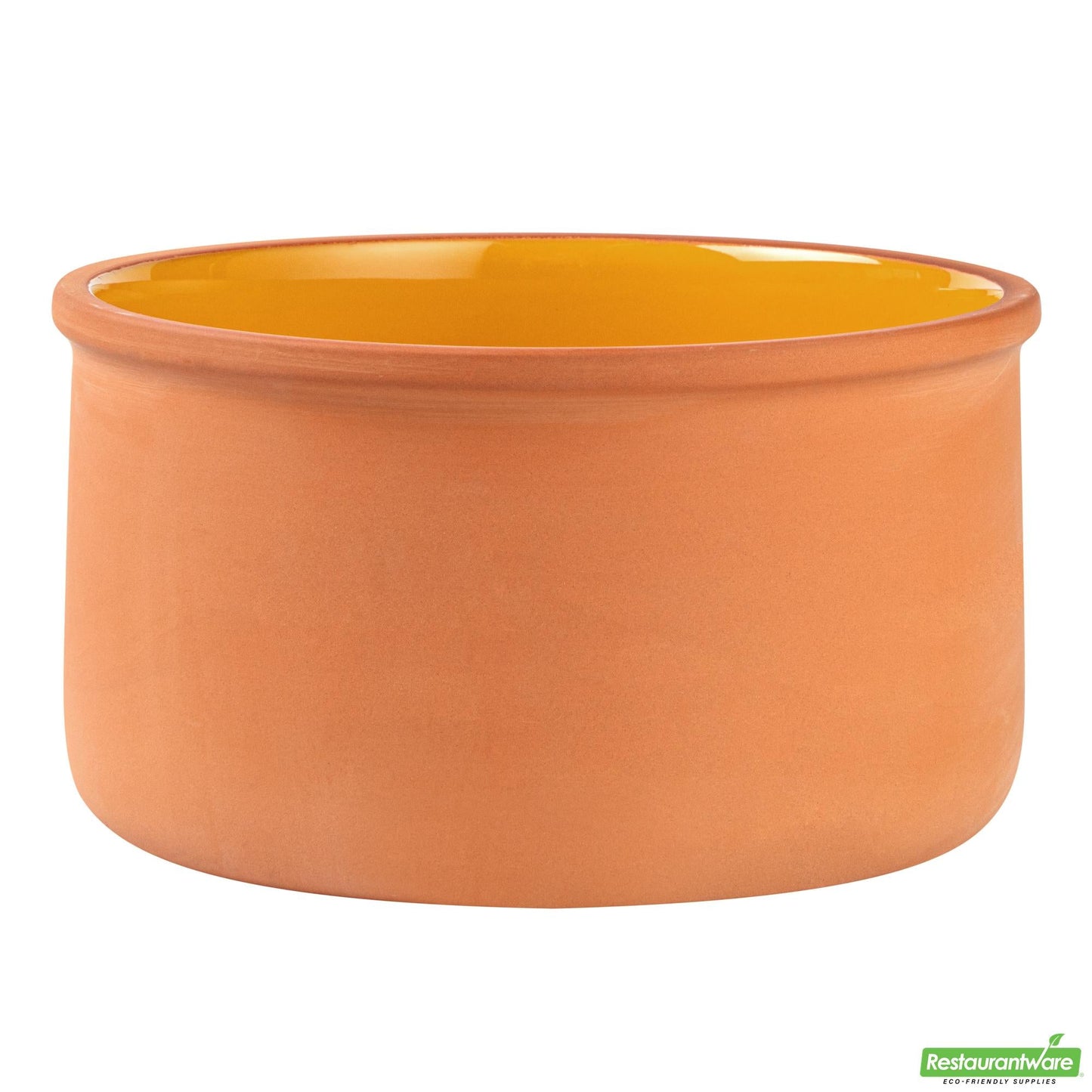 Wholesale Restaurantware 68 Oz Terracotta Cazuela Bowl - Yellow Glazed Interior, Oven-Safe- Bulk