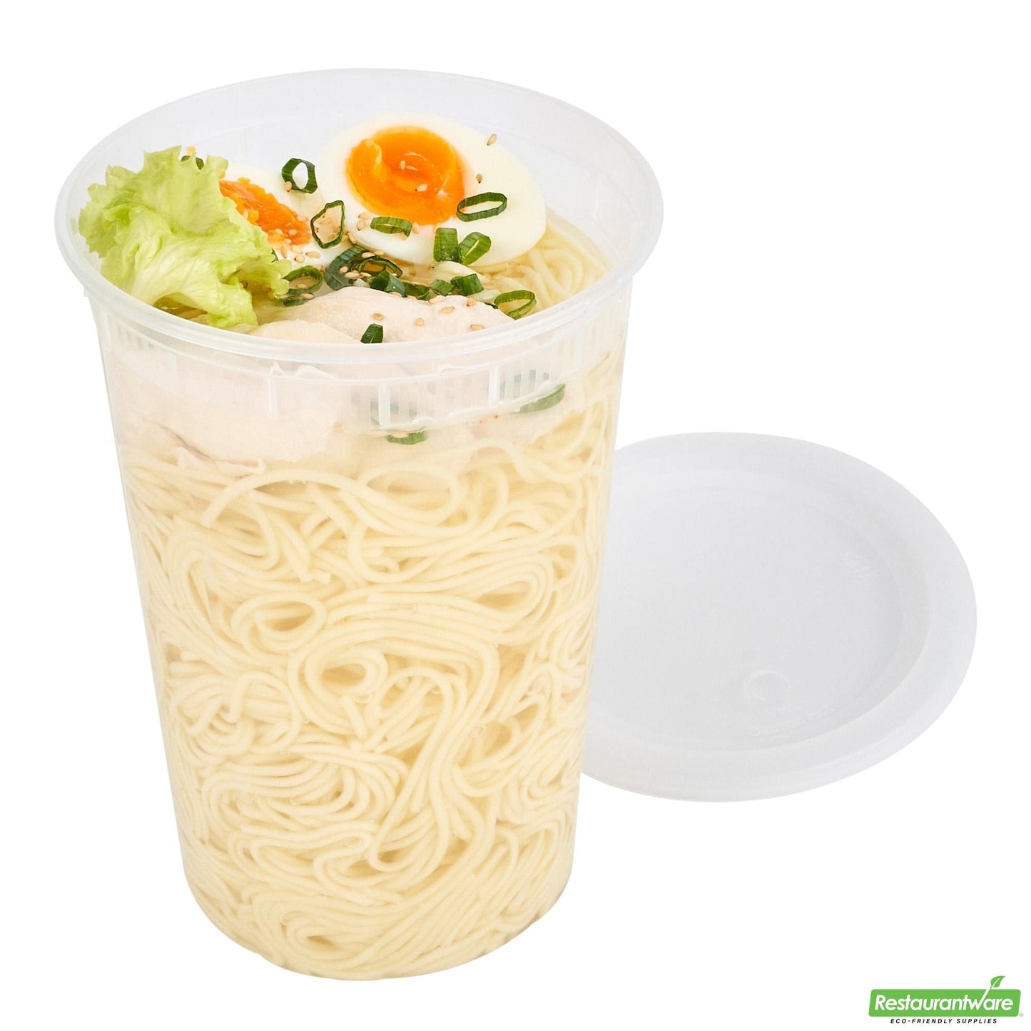 Wholesale Restaurantware 48 Oz Round Clear Plastic Soup Container - with Lid, Microwavable- Bulk
